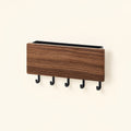 5 Hook Wooden Key Rack in Black