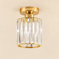 Flush Hallway Light in Round Gold