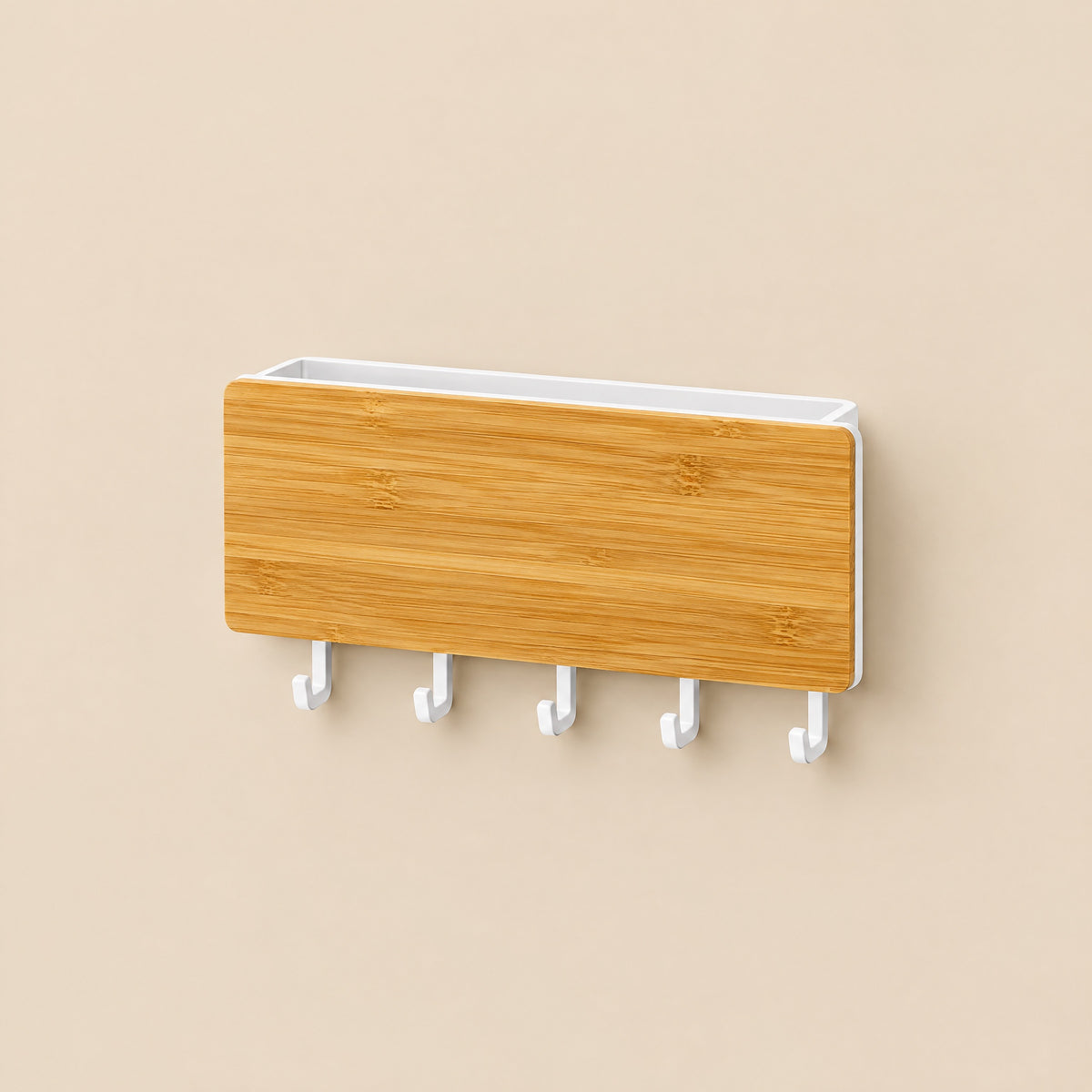 Key Holder for Wall – Bamboo Board White