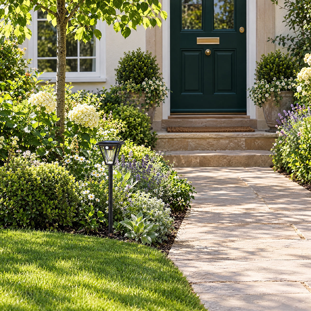 Solar Security Light with Motion Sensor in the garden