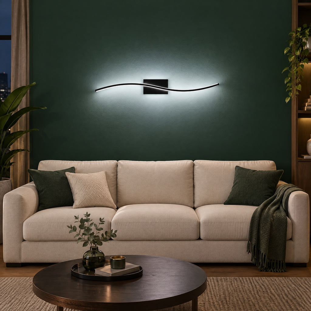 Modern LED Wave Wall Sconce 89cm in use