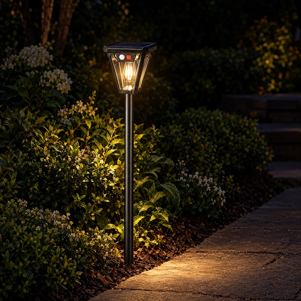 Outdoor Solar Security Light in use