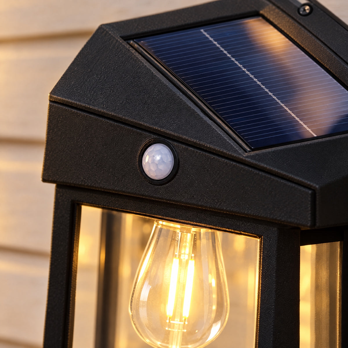Solar Wall Lantern with Motion Sensor close-up detail