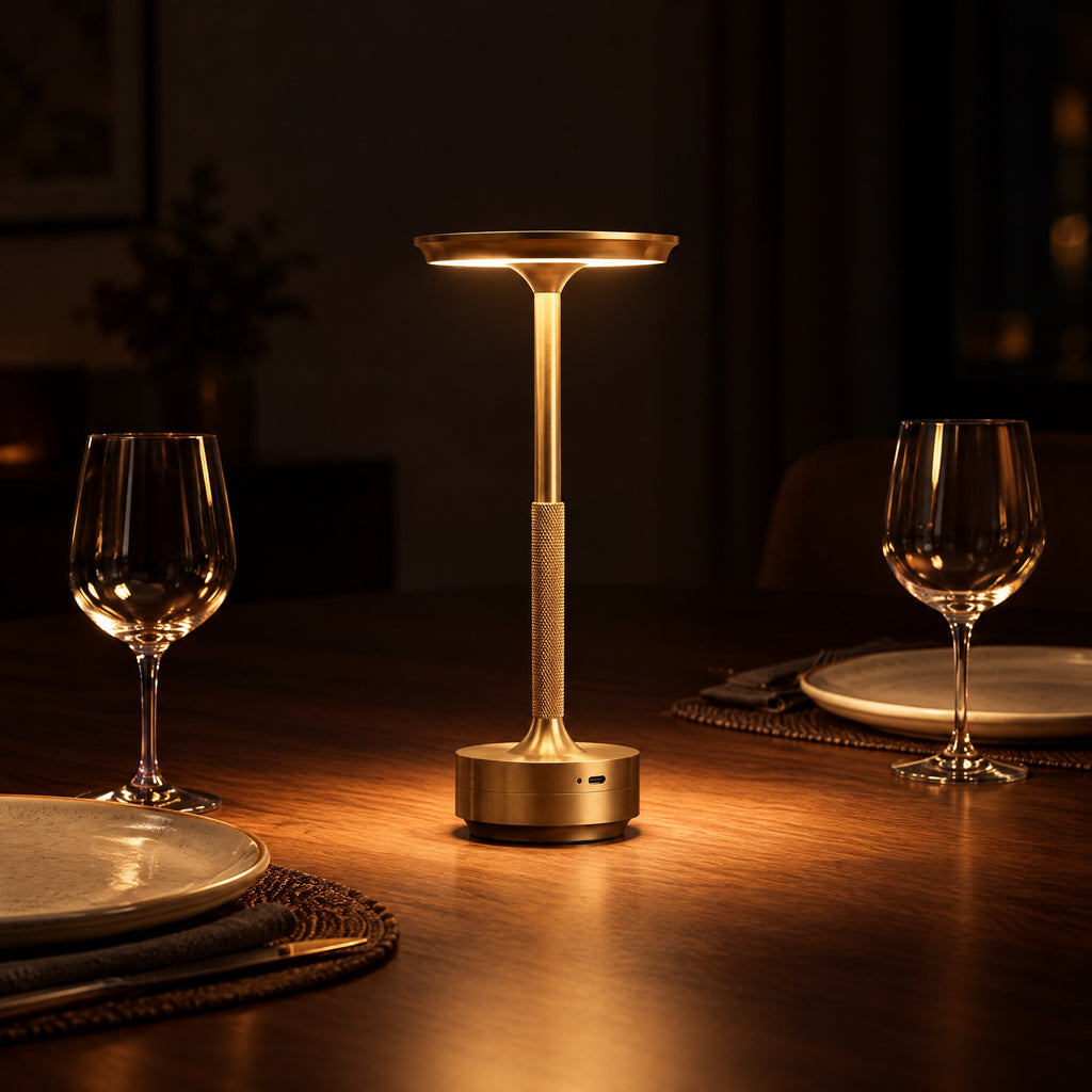 Cordless Dimmable Touch Lamp in use