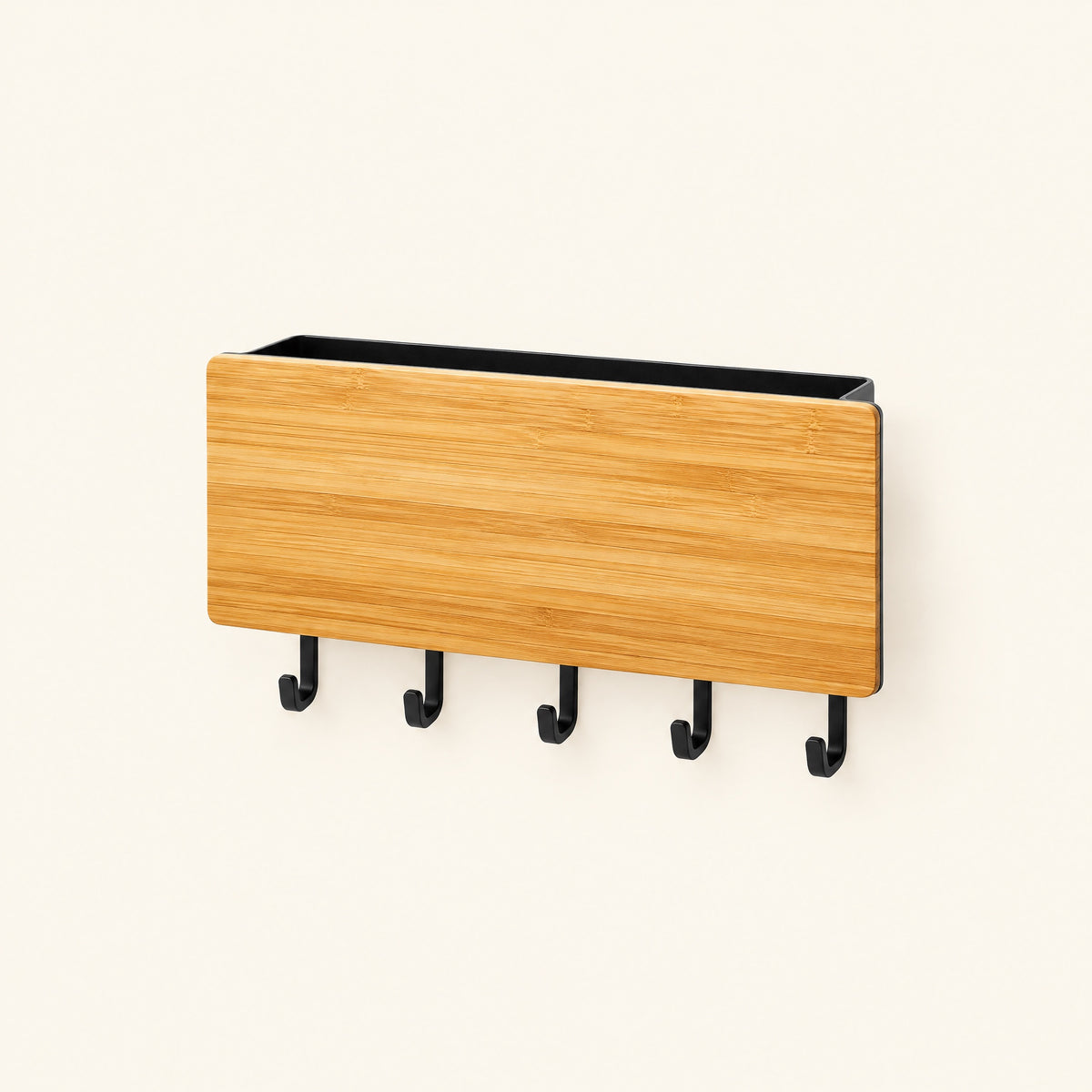 Key Holder for Wall – Bamboo Board Black