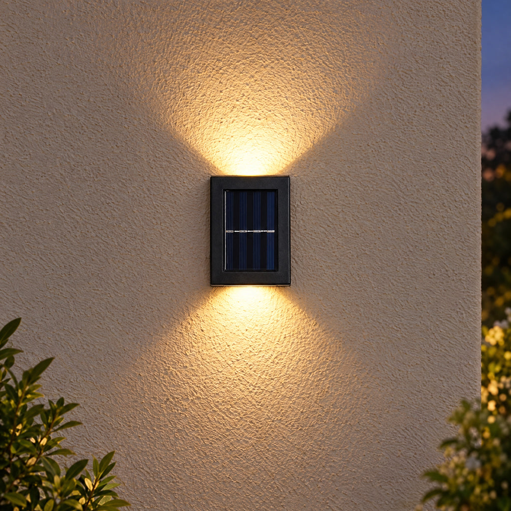Solar Fence Lights 2 LED – up and down light effect at night