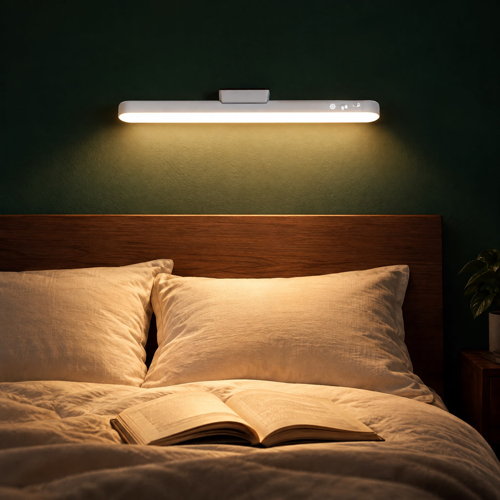 Rechargeable LED Reading Light Bar in use