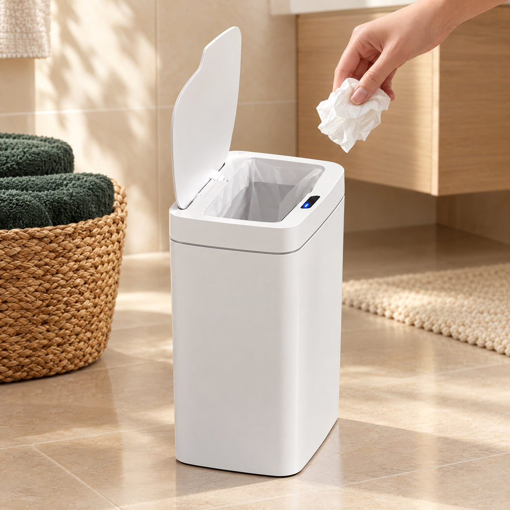 Sensor Bin 15L – Slim Bathroom Bin with Automatic Lid