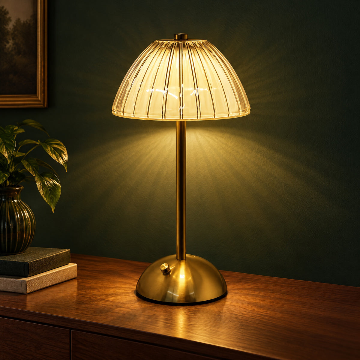 Rechargeable Crystal-Style Touch Table Lamp in use
