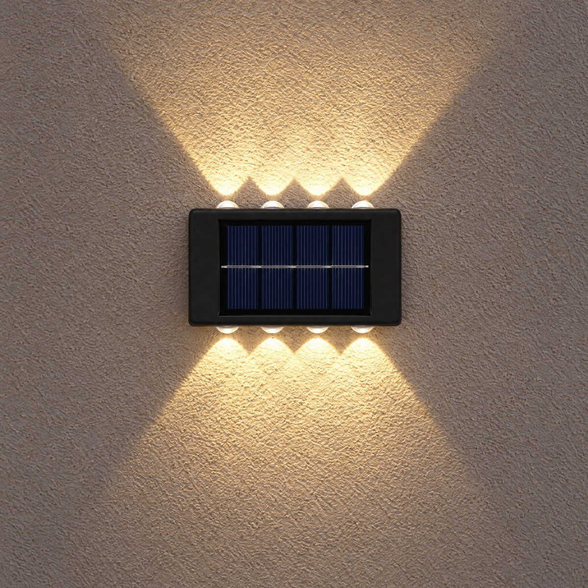 Solar Fence Lights 8 LED – up and down light effect at night