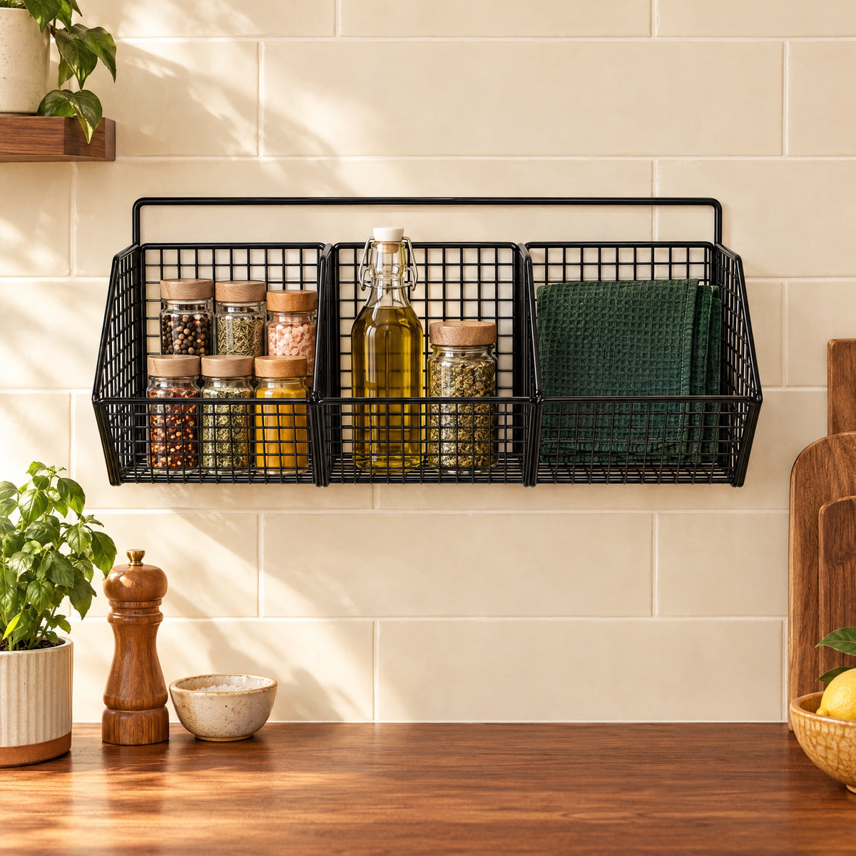 Stick On Shelf – Adhesive Wall Basket for Kitchen & Bathroom