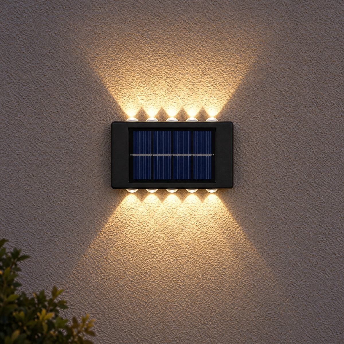 Solar Fence Lights 10 LED – up and down light effect at night