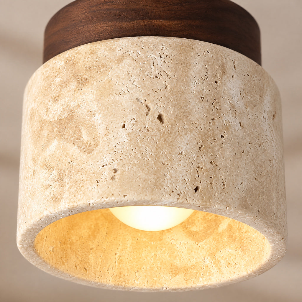 Wooden Ceiling Light close-up detail