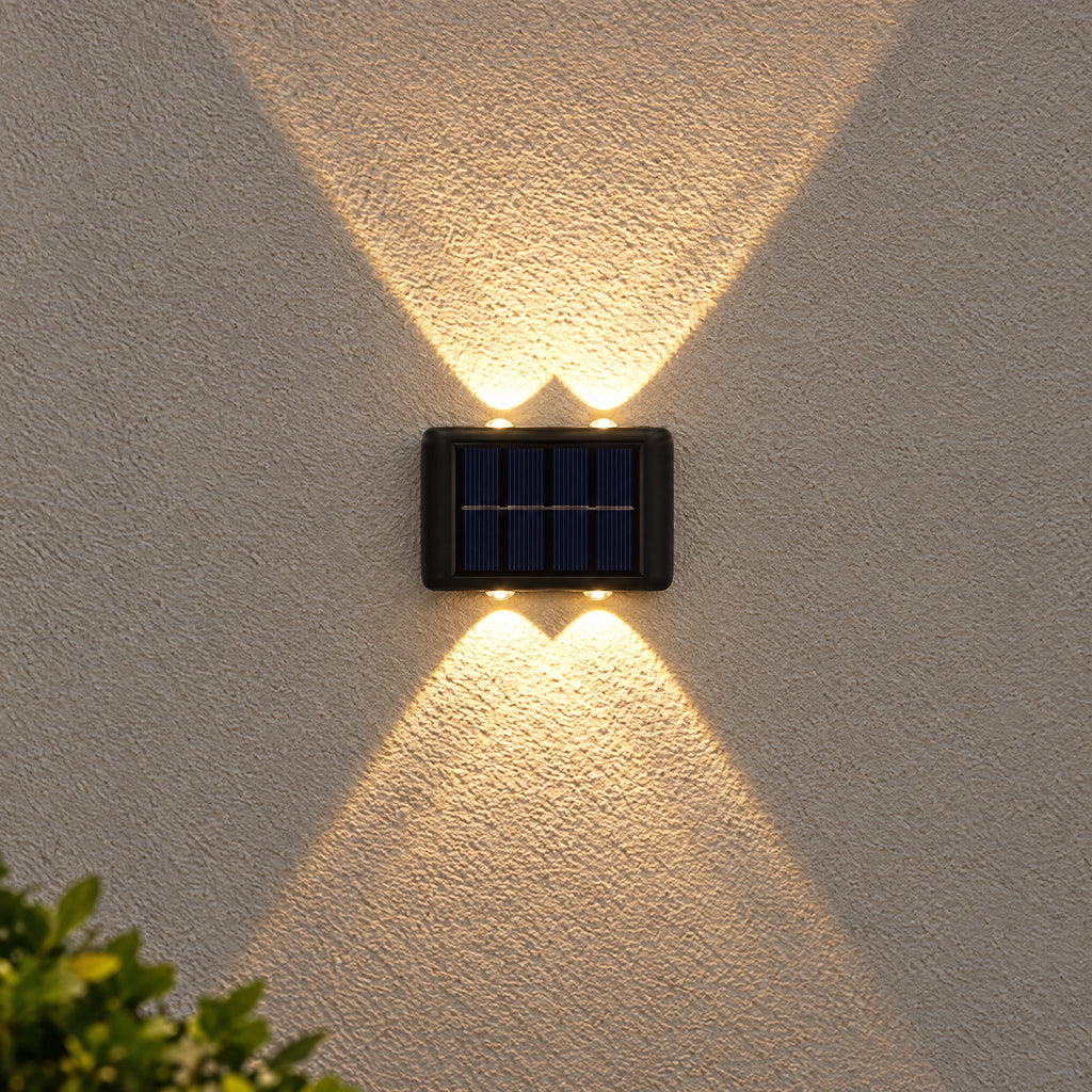 Solar Fence Lights 4 LED – up and down light effect at night