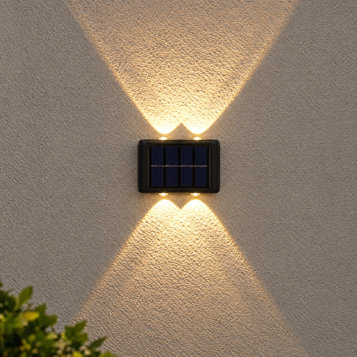 Solar Fence Lights 4 LED – up and down light effect at night