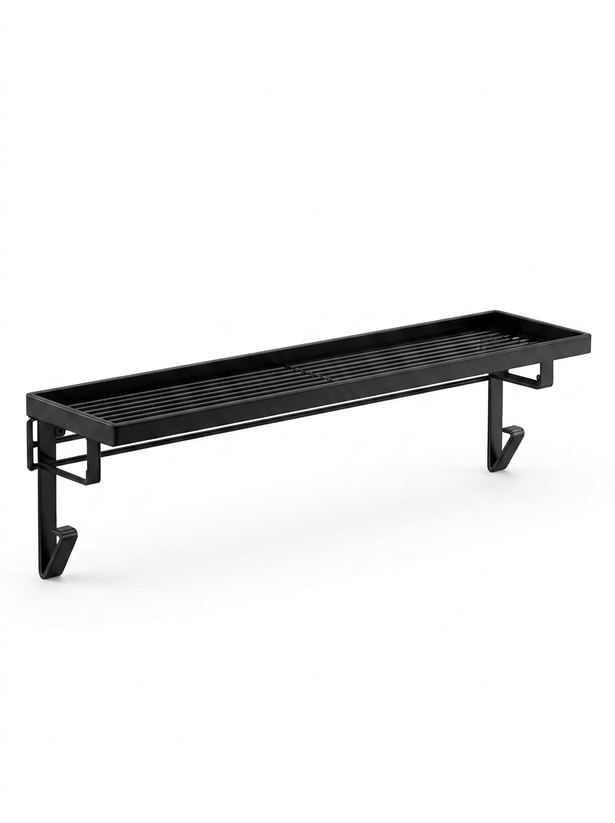Fixless no-drill black radiator shelf topper