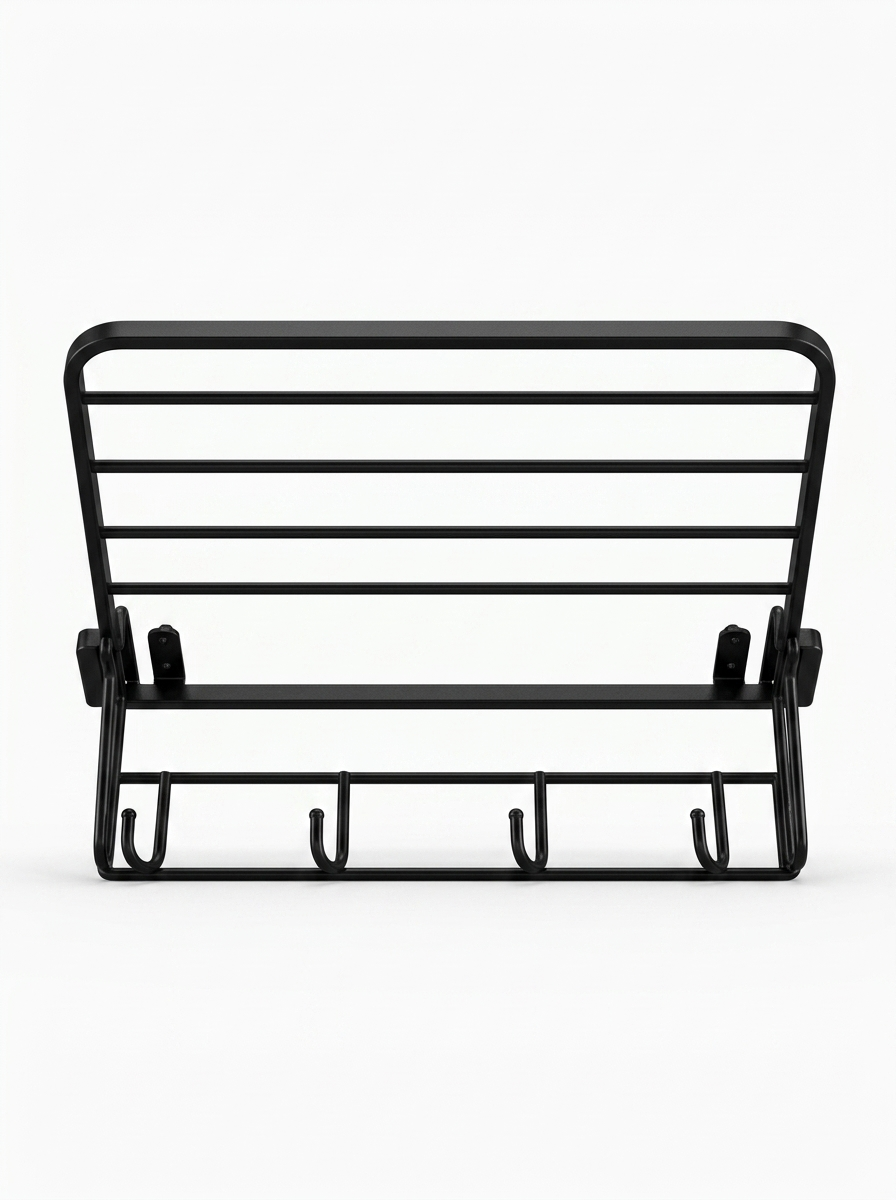 Fixless no-drill black radiator pull-out drying rack
