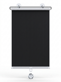 Fixless no-drill suction-cup blackout roller blind in black