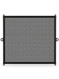 Fixless no-drill foldable black mesh dog barrier for doorways