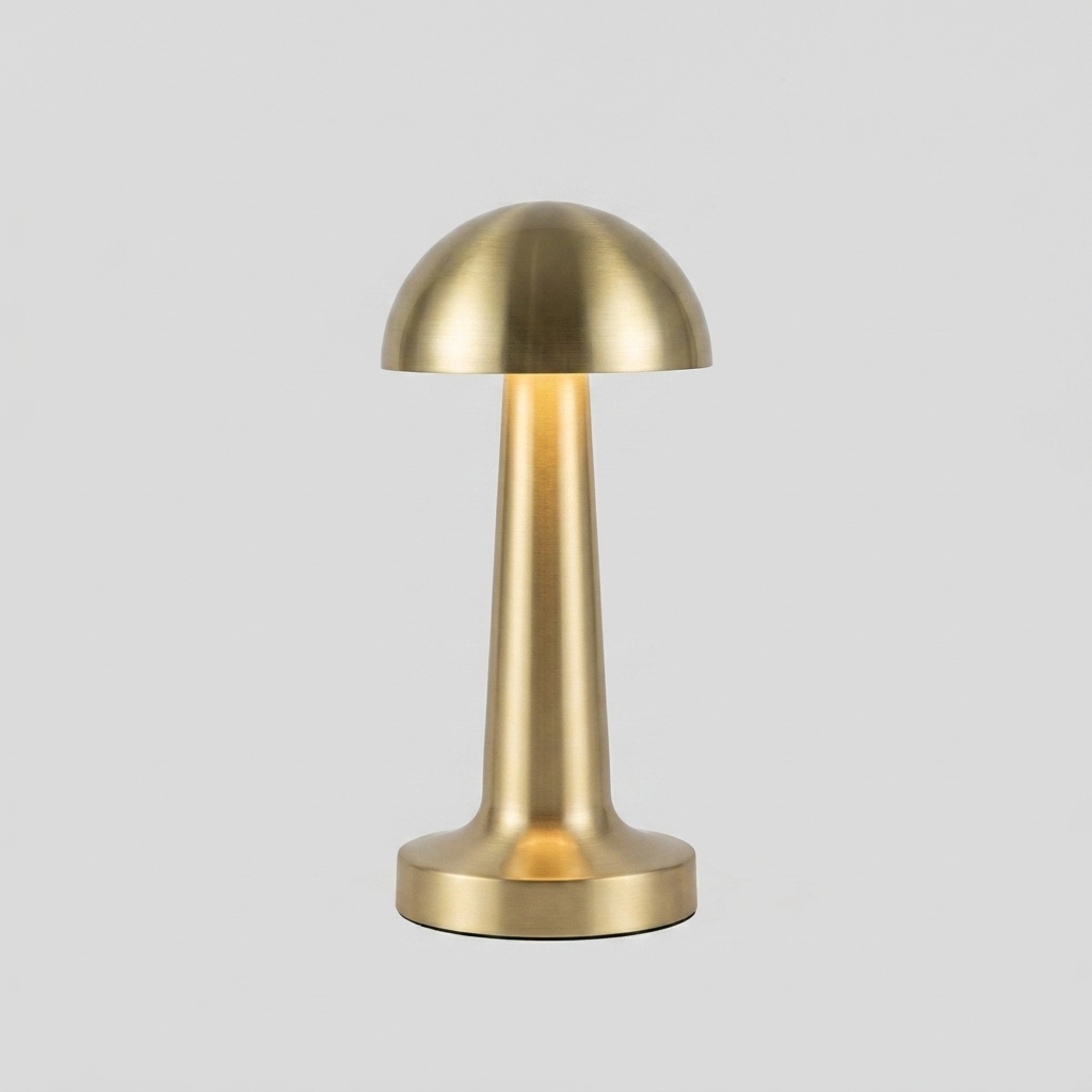 Cordless retro touch table lamp glowing warm