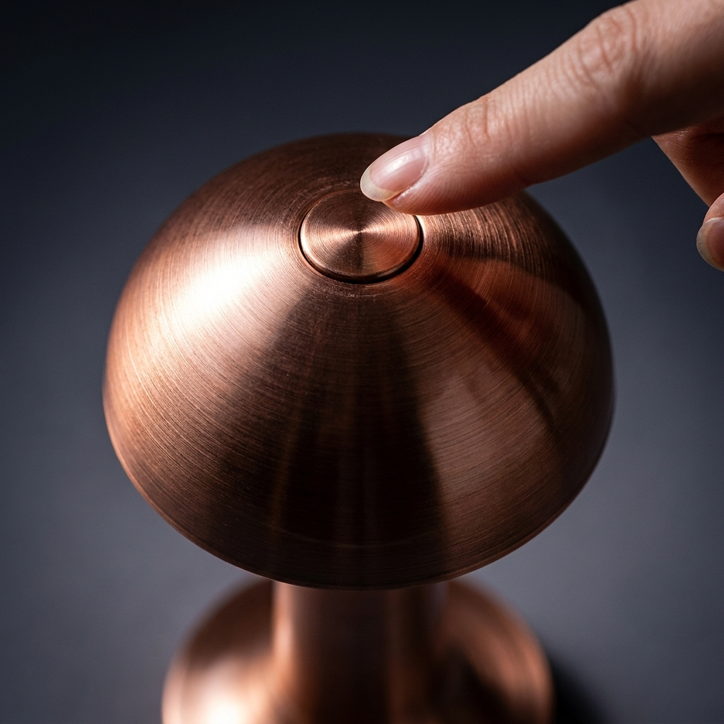 Cordless retro touch table lamp on a desk