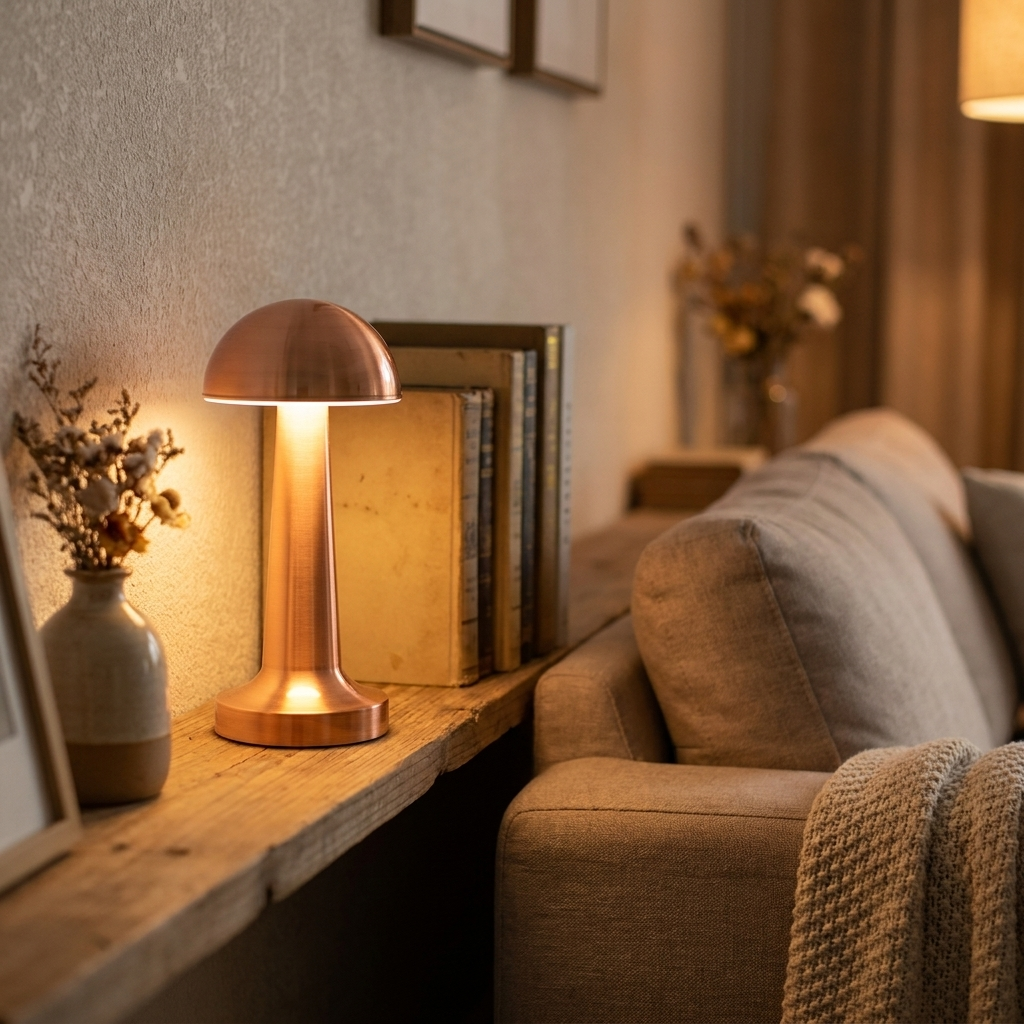 Cordless retro touch table lamp detail