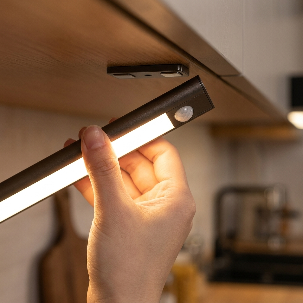 Motion sensor LED cabinet light bar