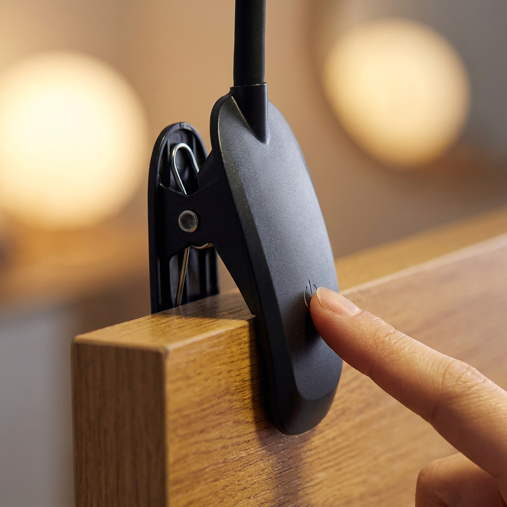 Clip-on reading light with touch switch