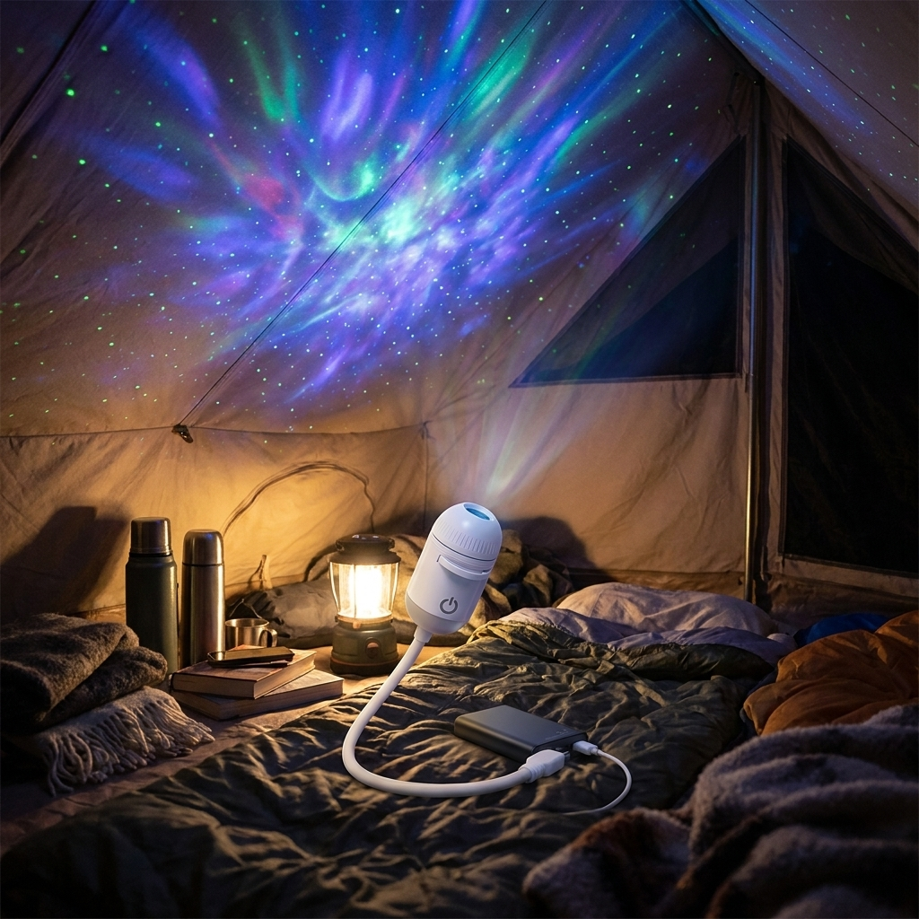 USB star projector projecting a starry sky
