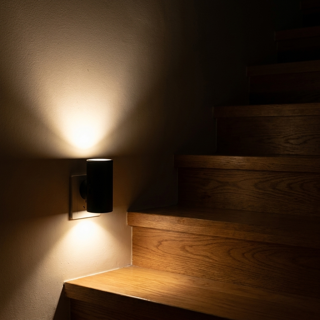 Plug-in night light in a wall socket