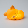 Fixless squishy silicone fox night light glowing warm, rechargeable bedside lamp
