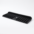 Fixless black silicone faucet splash mat with sponge holder for a kitchen sink